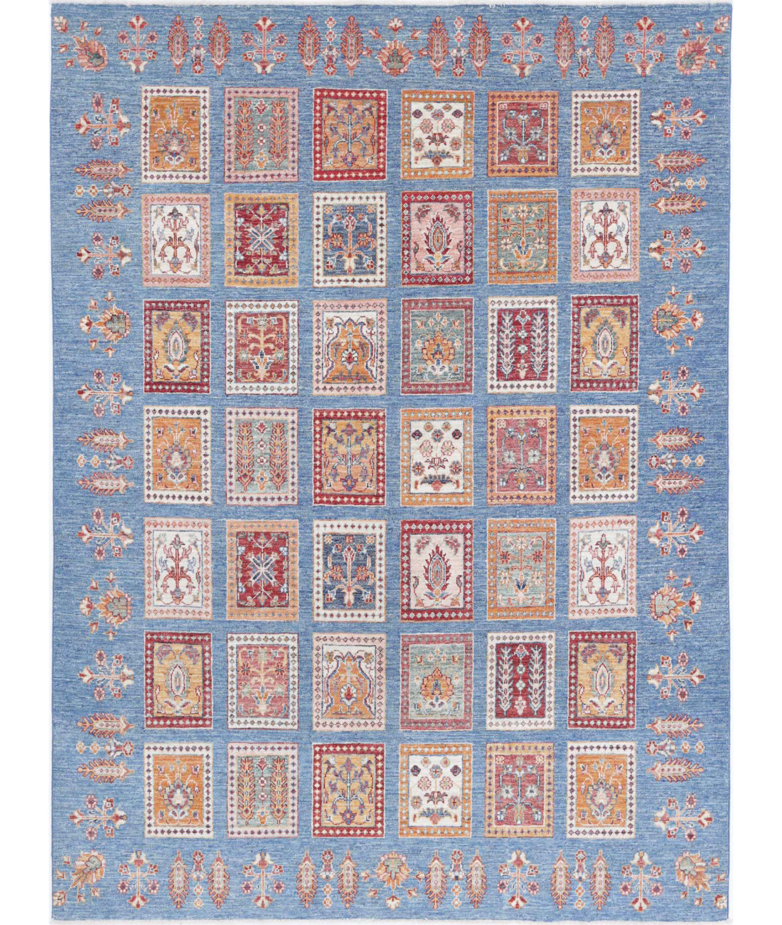 Hand Knotted Bakhtiari Wool Rug - 5&#39;8&#39;&#39; x 7&#39;8&#39;&#39; 5&#39;8&#39;&#39; x 7&#39;8&#39;&#39; (170 X 230) / Blue / Blue