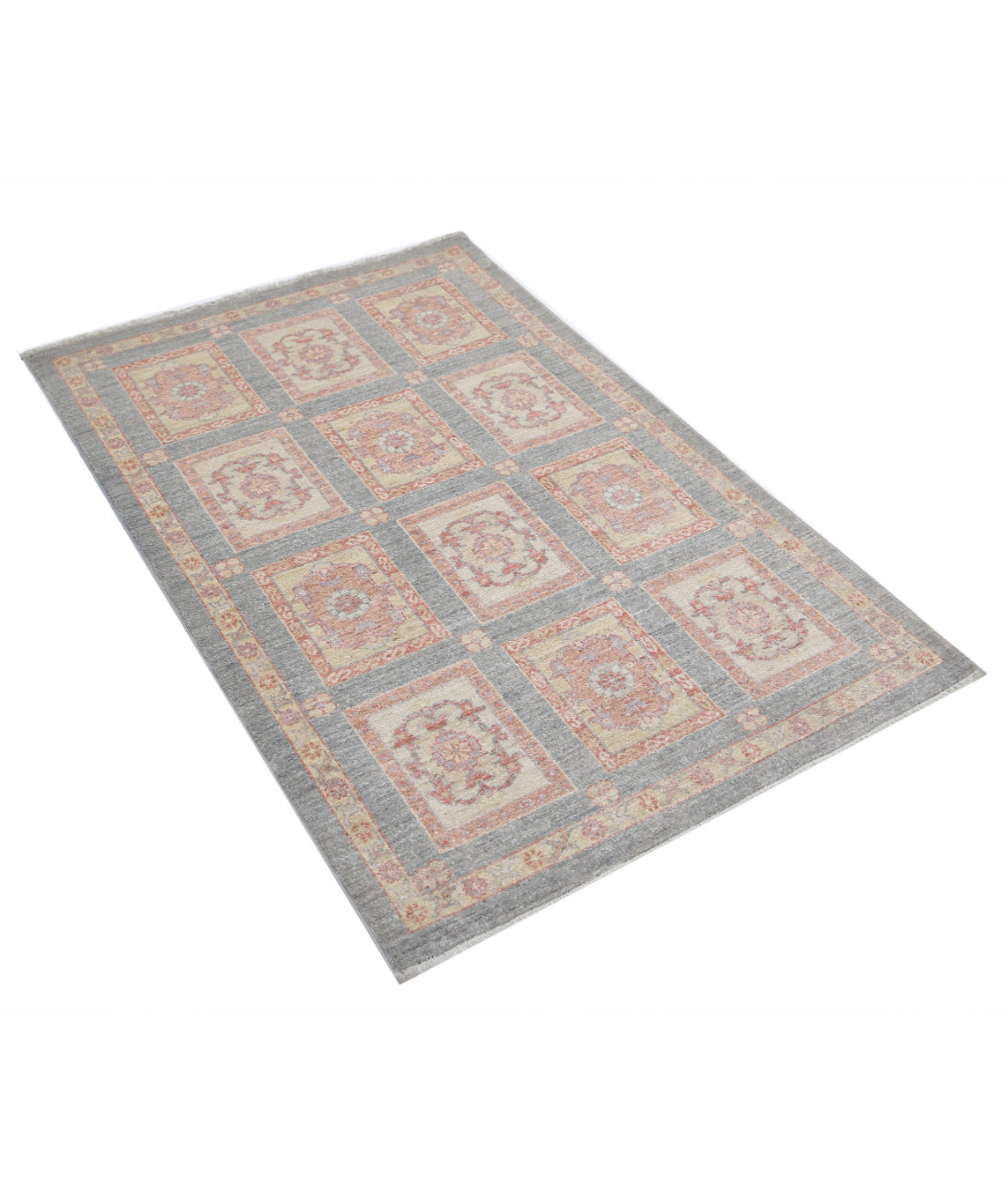 Hand Knotted Bakhtiari Wool Rug - 3'2'' x 4'9'' 3'2'' x 4'9'' (95 X 143) / Grey / Grey