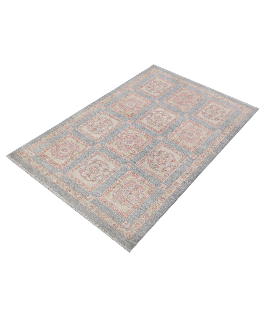 Hand Knotted Bakhtiari Wool Rug - 3'2'' x 4'9'' 3'2'' x 4'9'' (95 X 143) / Grey / Grey