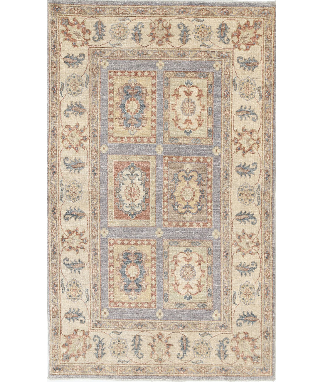 Hand Knotted Bakhtiari Wool Rug - 3&#39;0&#39;&#39; x 5&#39;0&#39;&#39; 3&#39;0&#39;&#39; x 5&#39;0&#39;&#39; (90 X 150) / Grey / Ivory