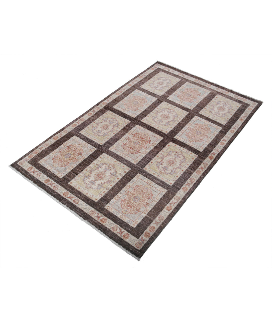 Hand Knotted Bakhtiari Wool Rug - 3'0'' x 4'11'' 3'0'' x 4'11'' (90 X 148) / Brown / Brown