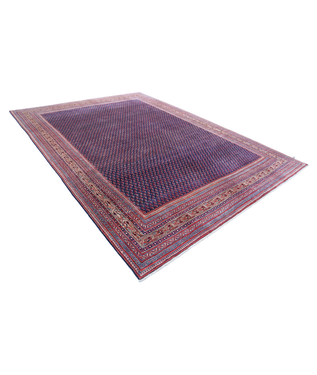 Hand Knotted Persian Mir Saraband Wool Rug - 8'10'' x 12'4'' 8'10'' x 12'4'' (265 X 370) / Purple / Pink