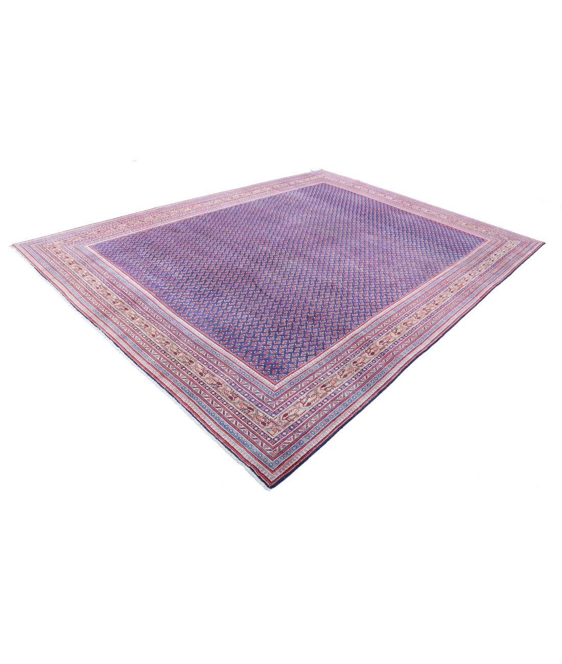 Hand Knotted Persian Mir Saraband Wool Rug - 8'10'' x 12'4'' 8'10'' x 12'4'' (265 X 370) / Purple / Pink