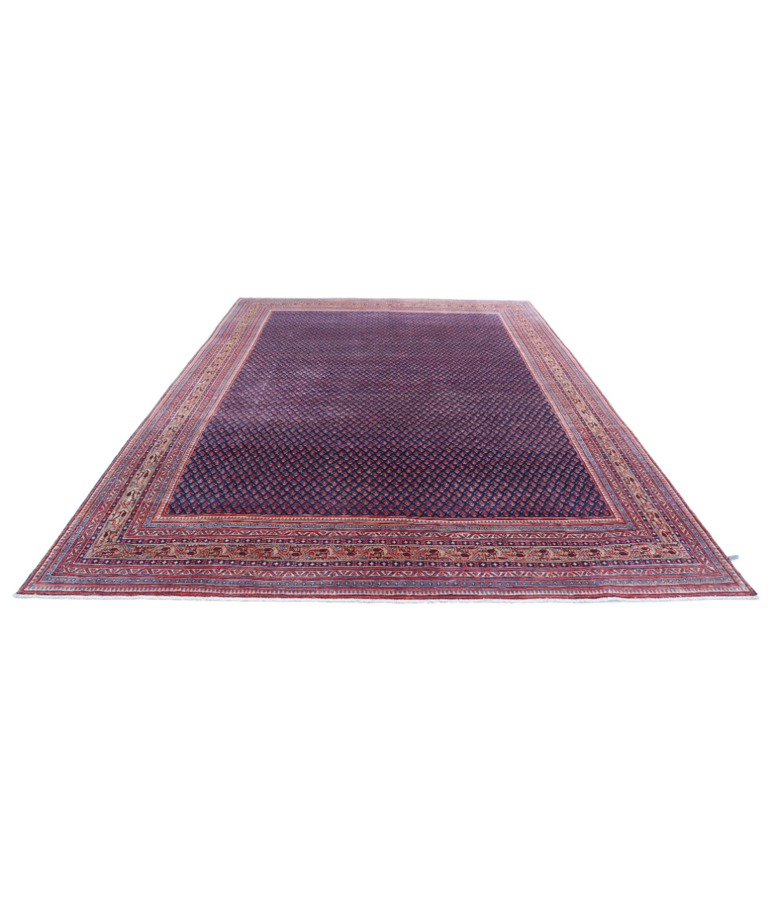 Hand Knotted Persian Mir Saraband Wool Rug - 8'10'' x 12'4'' 8'10'' x 12'4'' (265 X 370) / Purple / Pink