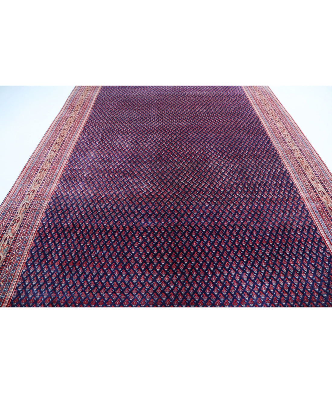 Hand Knotted Persian Mir Saraband Wool Rug - 8'10'' x 12'4'' 8'10'' x 12'4'' (265 X 370) / Purple / Pink