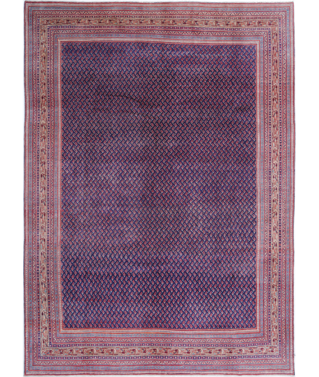 Hand Knotted Persian Mir Saraband Wool Rug - 8&#39;10&#39;&#39; x 12&#39;4&#39;&#39; 8&#39;10&#39;&#39; x 12&#39;4&#39;&#39; (265 X 370) / Purple / Pink