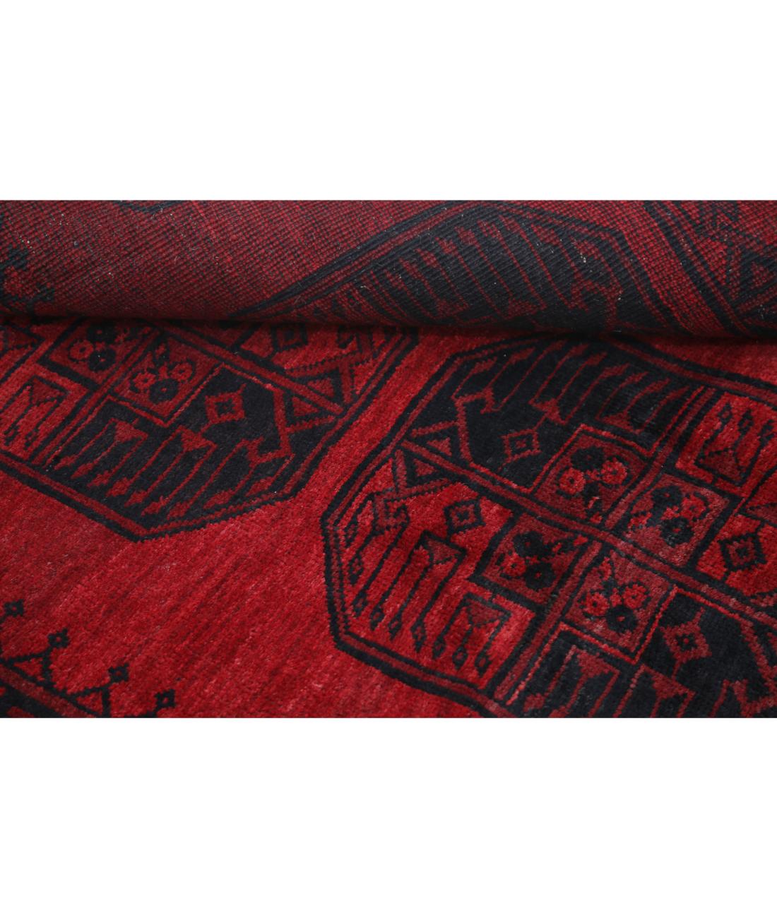 Hand Knotted Afghan Khal Muhammadi Wool Rug - 8'2'' x 10'11'' 8' 2" X 10' 11" (249 X 333) / Red / Black