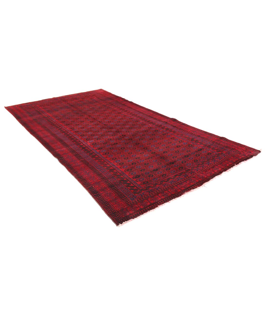 Hand Knotted Afghan Khal Muhammadi Wool Rug - 6'2'' x 11'0'' 6' 2" X 11' 0" (188 X 335) / Red / Blue