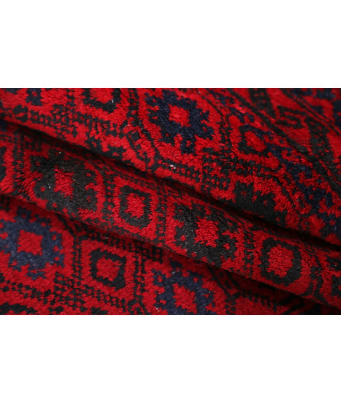 Hand Knotted Afghan Khal Muhammadi Wool Rug - 6'2'' x 11'0'' 6' 2" X 11' 0" (188 X 335) / Red / Blue