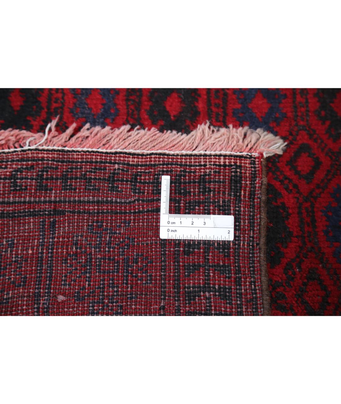 Hand Knotted Afghan Khal Muhammadi Wool Rug - 6'2'' x 11'0'' 6' 2" X 11' 0" (188 X 335) / Red / Blue