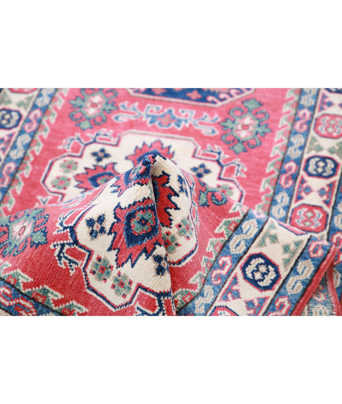 Hand Knotted Tribal Kazak Wool Rug - 2'7'' x 9'4'' 2'7'' x 9'4'' (78 X 280) / Red / Ivory