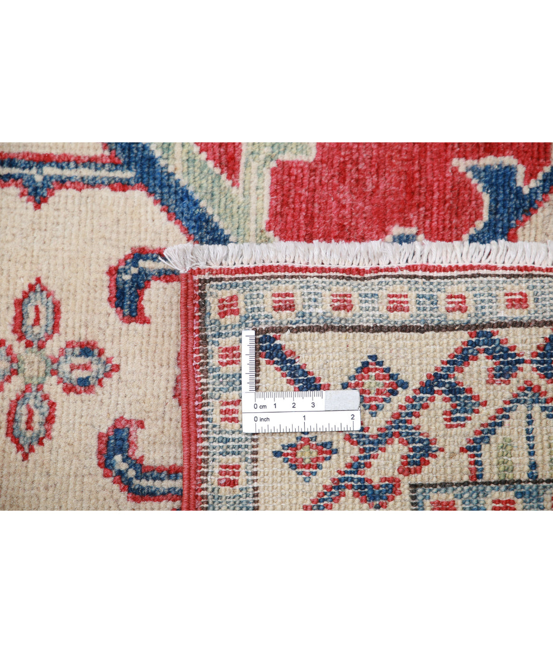 Hand Knotted Tribal Kazak Wool Rug - 2'8'' x 9'8'' 2'8'' x 9'8'' (80 X 290) / Red / Ivory