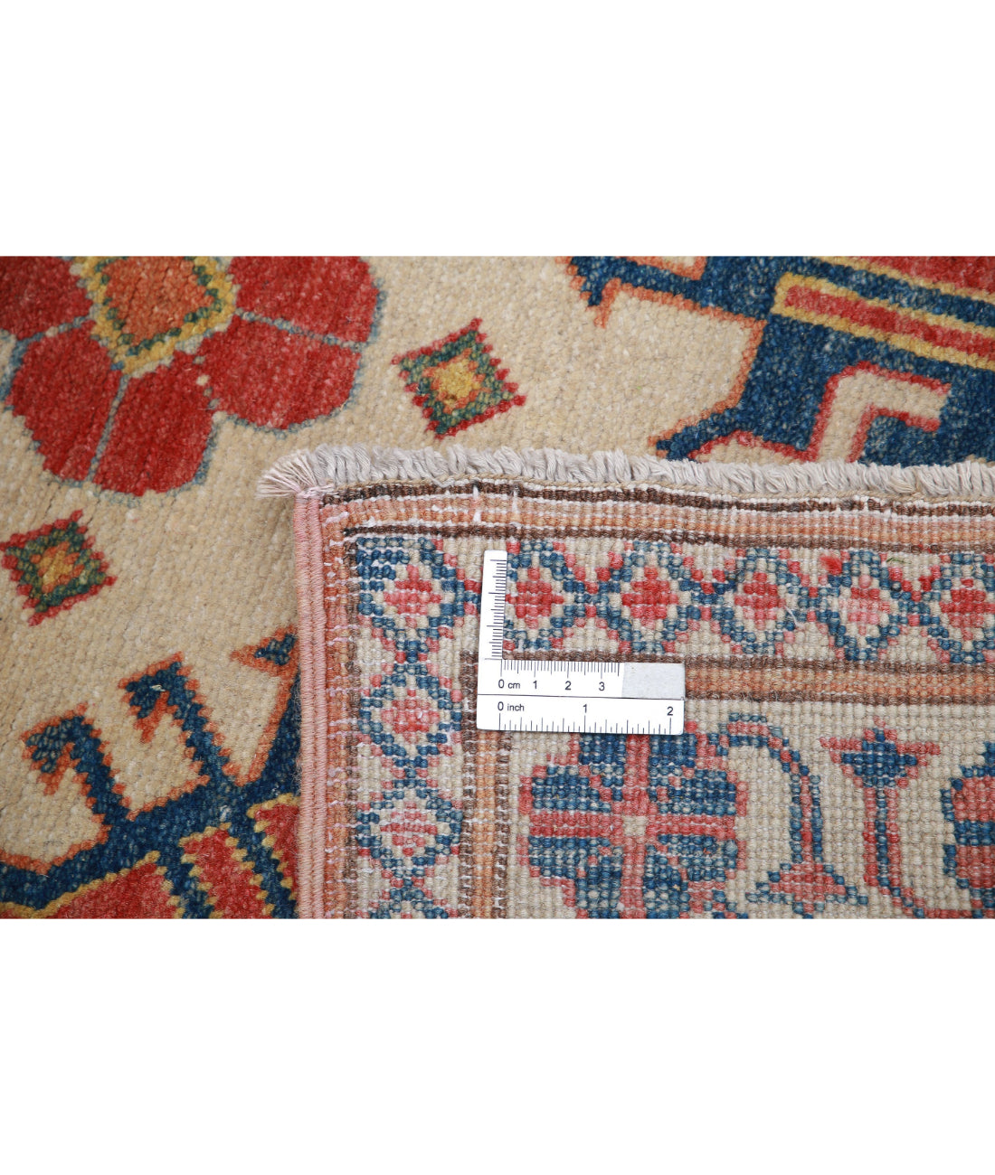 Hand Knotted Tribal Kazak Wool Rug - 3'2'' x 4'8'' 3'2'' x 4'8'' (95 X 140) / Red / Ivory