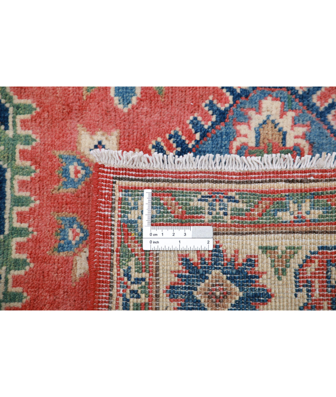 Hand Knotted Tribal Kazak Wool Rug - 3'1'' x 5'2'' 3'1'' x 5'2'' (93 X 155) / Red / Ivory