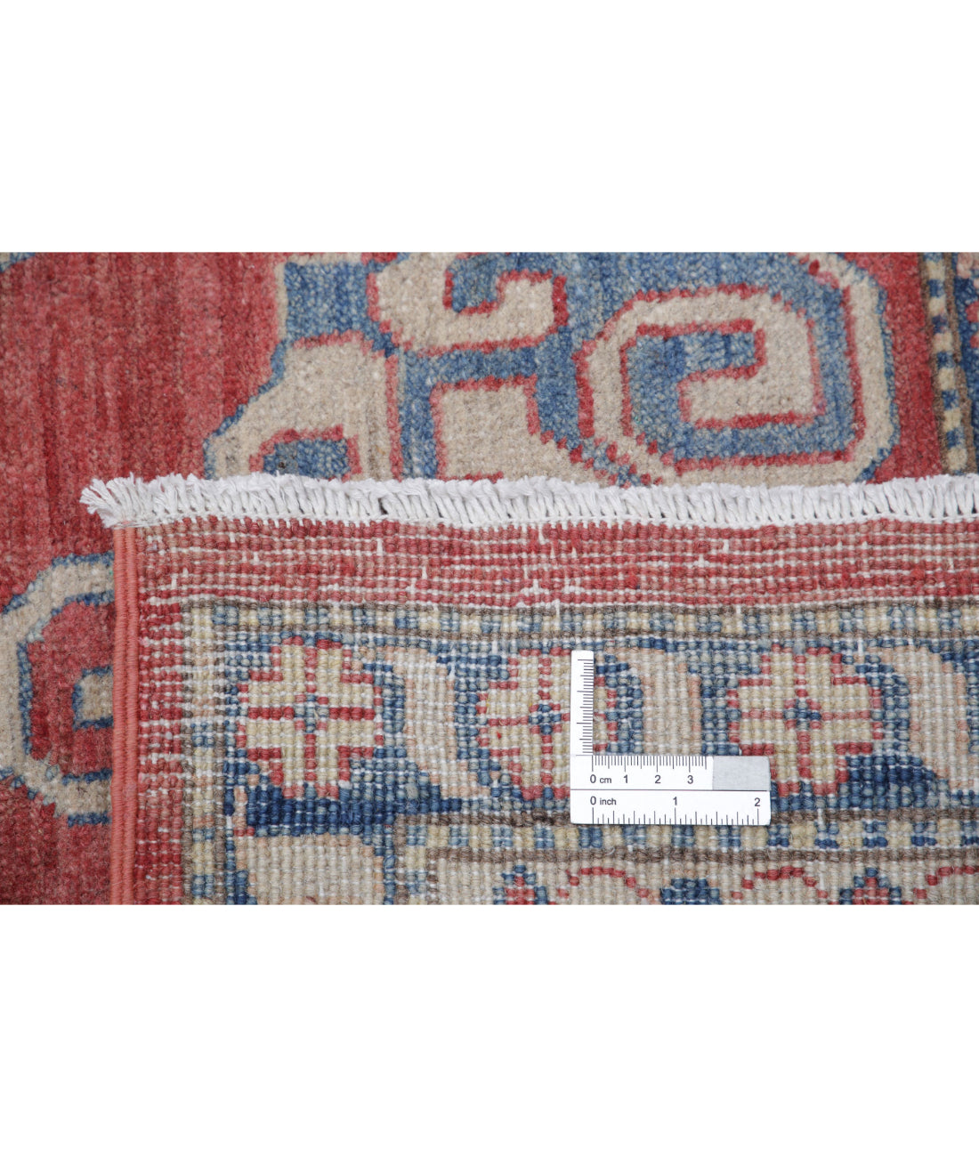 Hand Knotted Tribal Kazak Wool Rug - 8'6'' x 10'5'' 8'6'' x 10'5'' (255 X 313) / Red / Ivory