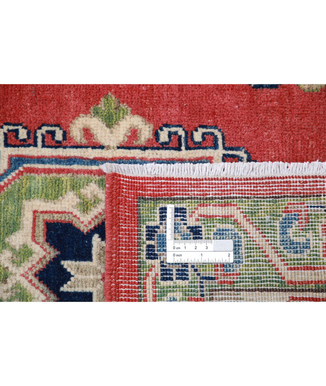 Hand Knotted Tribal Kazak Wool Rug - 9'1'' x 11'8'' 9'1'' x 11'8'' (273 X 350) / Red / Ivory