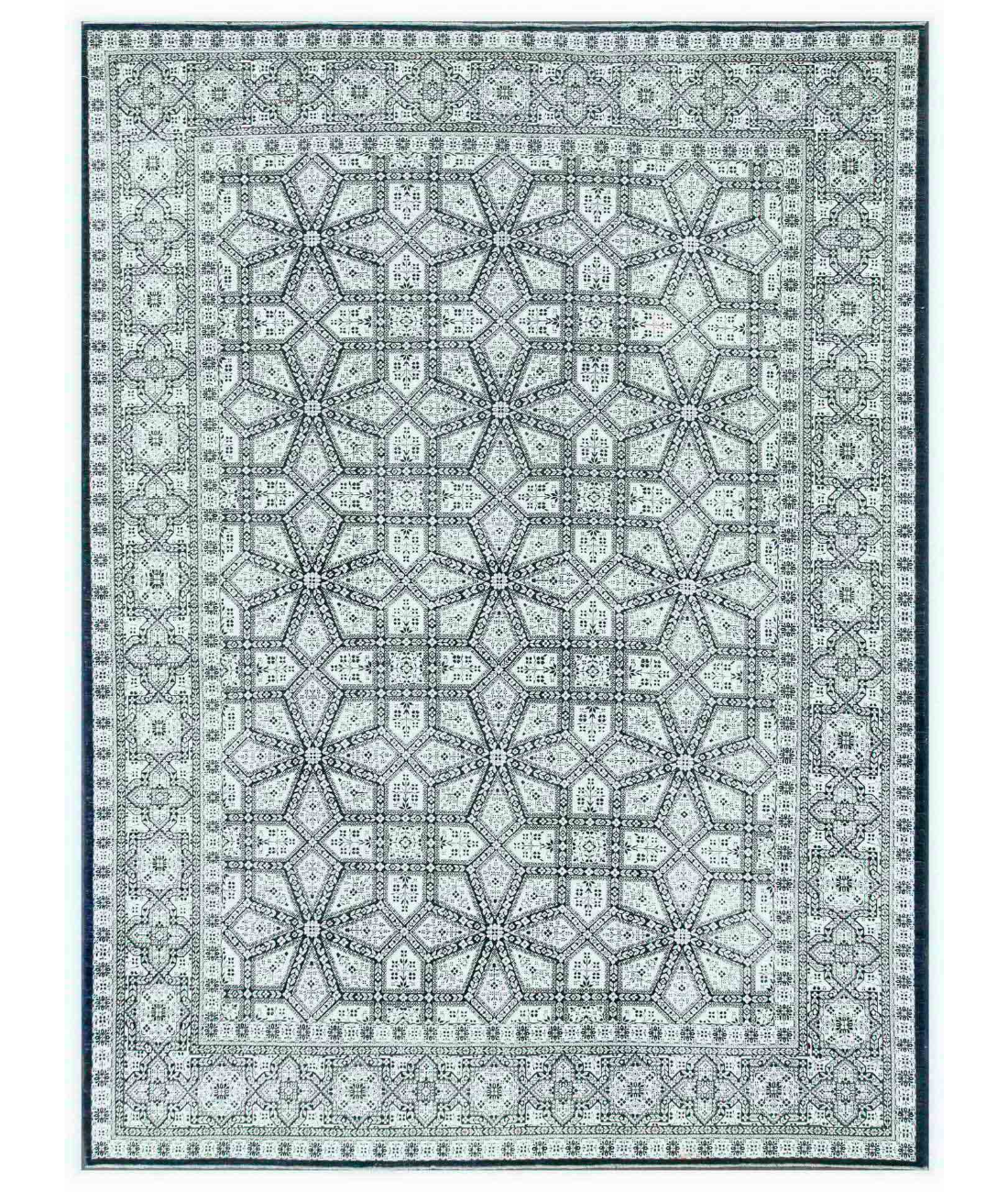 Hand Knotted Ariana Wool &amp; Cotton Rug  - 8&#39; 1&quot; X 11&#39; 2&quot; 8&#39; 1&quot; X 11&#39; 2&quot; (246 X 340) / White / Blue