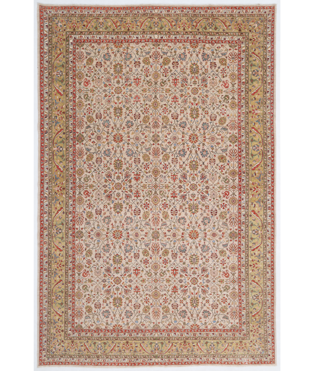 Hand Knotted Ariana Wool Rug  - 8&#39; 9&quot; X 13&#39; 2&quot; 8&#39; 9&quot; X 13&#39; 2&quot; (267 X 401) / Ivory / Gold