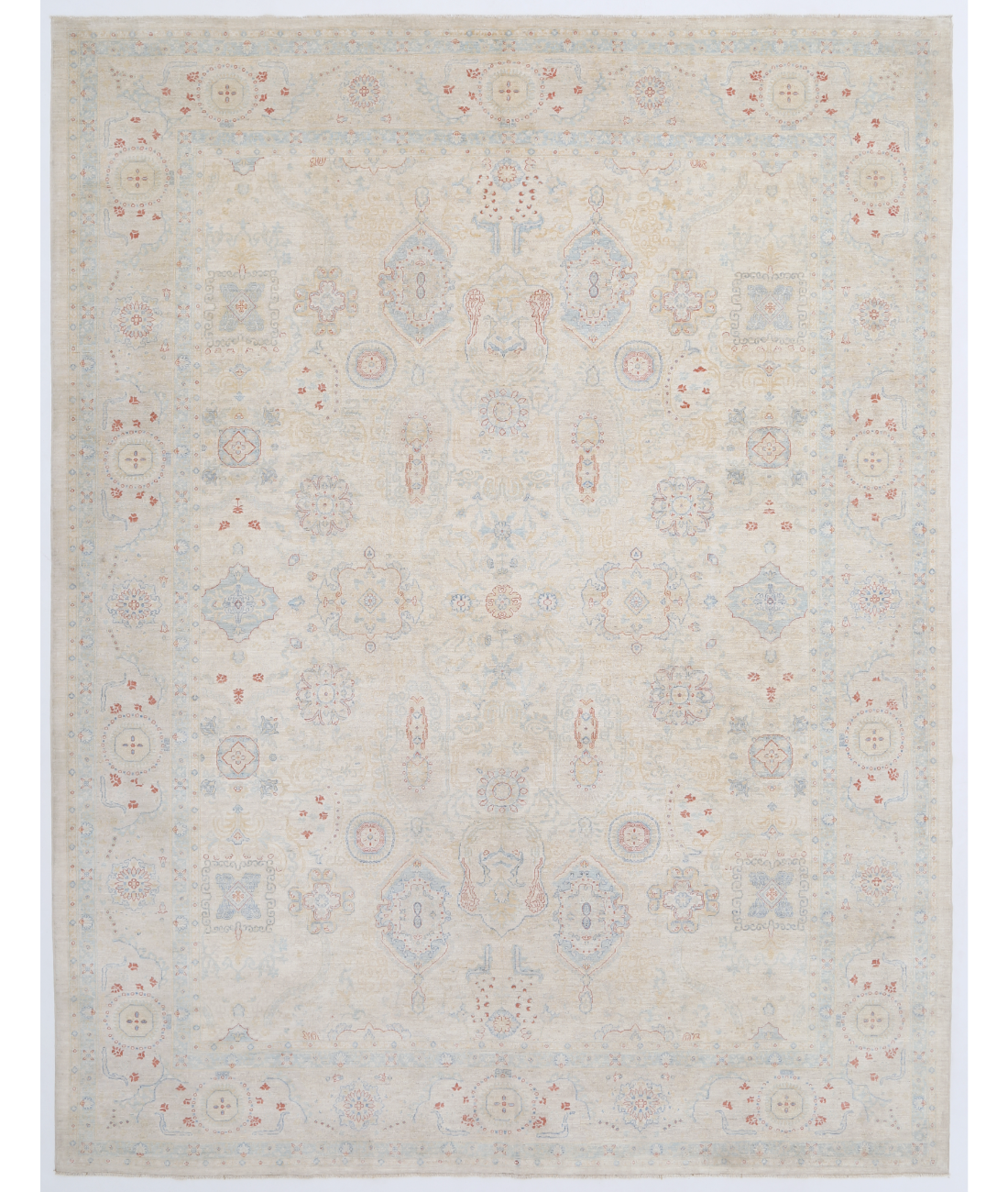 Hand Knotted Ariana Wool Rug  - 9&#39; 2&quot; X 11&#39; 9&quot; 9&#39; 2&quot; X 11&#39; 9&quot; (279 X 358) / Ivory / Blue