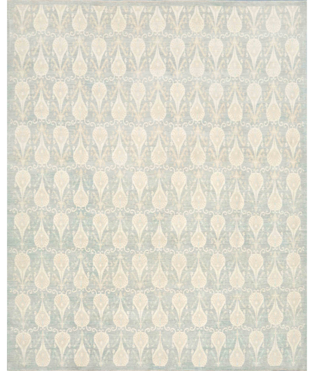 Hand Knotted Artemix Wool Rug  - 11&#39; 8&quot; X 14&#39; 5&quot; 11&#39; 8&quot; X 14&#39; 5&quot; (356 X 439) / Grey / Ivory