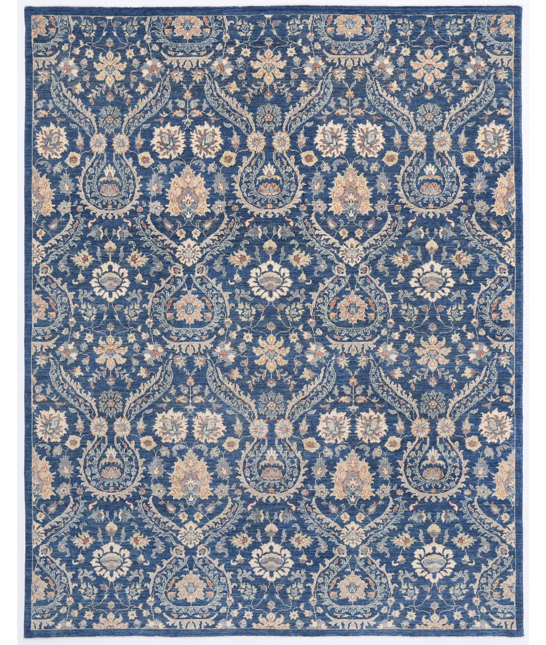 Hand Knotted Artemix Wool Rug  - 7&#39; 9&quot; X 9&#39; 10&quot; 7&#39; 9&quot; X 9&#39; 10&quot; (236 X 300) / Blue / Ivory