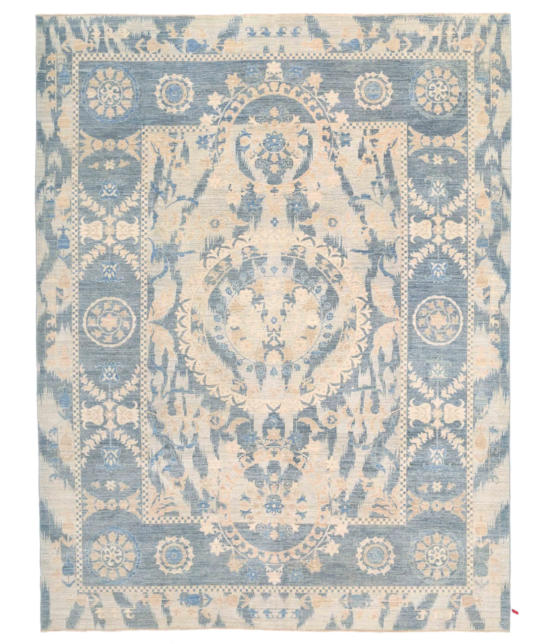 Hand Knotted Artemix Wool Rug  - 9&#39; 1&quot; X 11&#39; 10&quot; 9&#39; 1&quot; X 11&#39; 10&quot; (277 X 361) / Grey / Blue