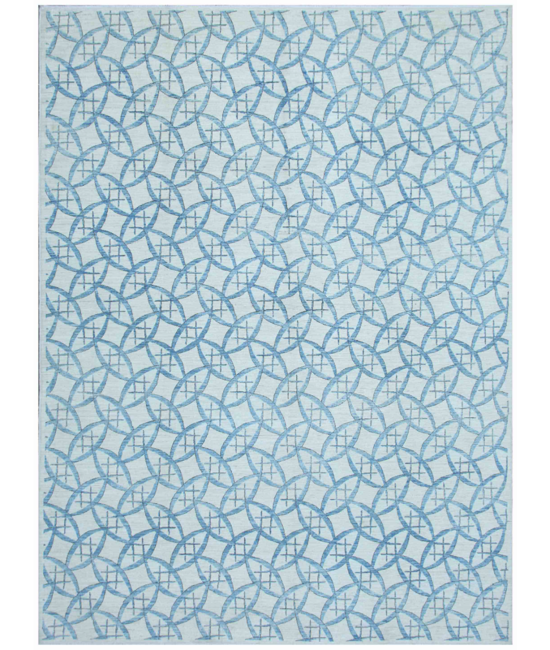 Hand Knotted Artemix Wool Rug  - 8&#39; 10&quot; X 12&#39; 2&quot; 8&#39; 10&quot; X 12&#39; 2&quot; (269 X 371) / Ivory / Blue