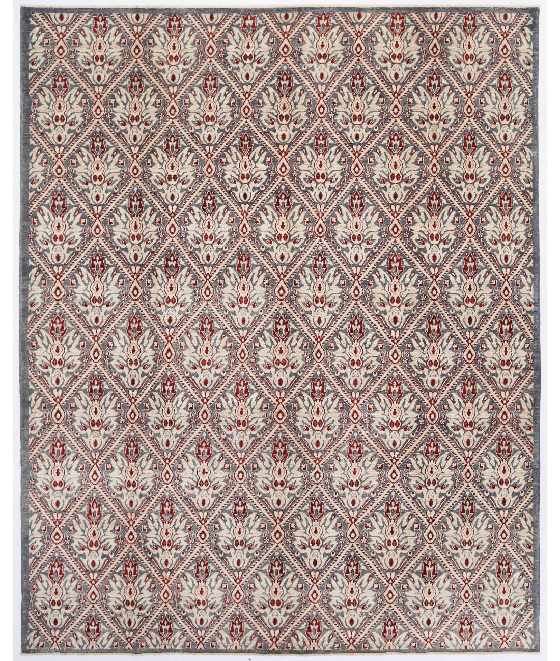 Hand Knotted Artemix Wool Rug  - 7&#39; 11&quot; X 9&#39; 9&quot; 7&#39; 11&quot; X 9&#39; 9&quot; (241 X 297) / Grey / Ivory