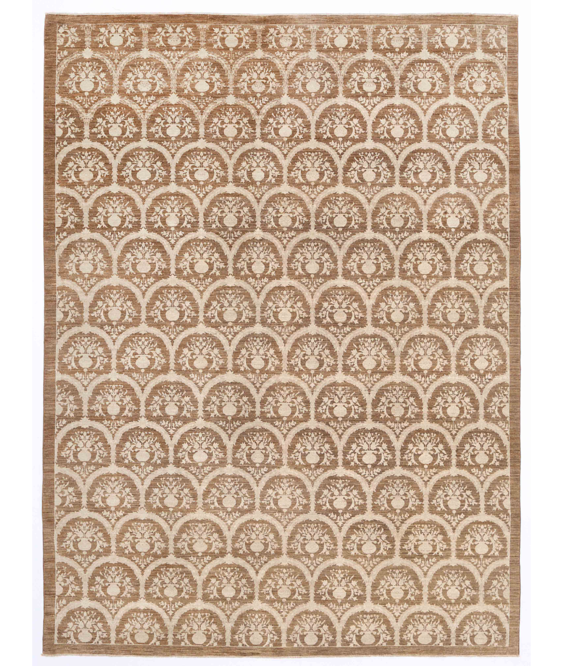 Hand Knotted Artemix Wool Rug  - 8&#39; 10&quot; X 11&#39; 9&quot; 8&#39; 10&quot; X 11&#39; 9&quot; (269 X 358) / Brown / Ivory