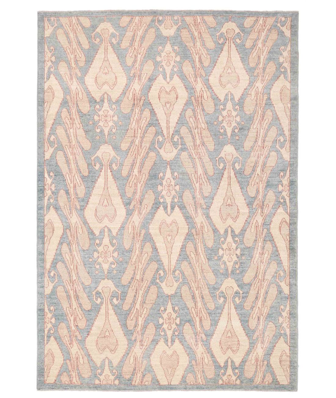 Hand Knotted Artemix Wool Rug  - 6&#39; 2&quot; X 9&#39; 2&quot; 6&#39; 2&quot; X 9&#39; 2&quot; (188 X 279) / Blue / Ivory