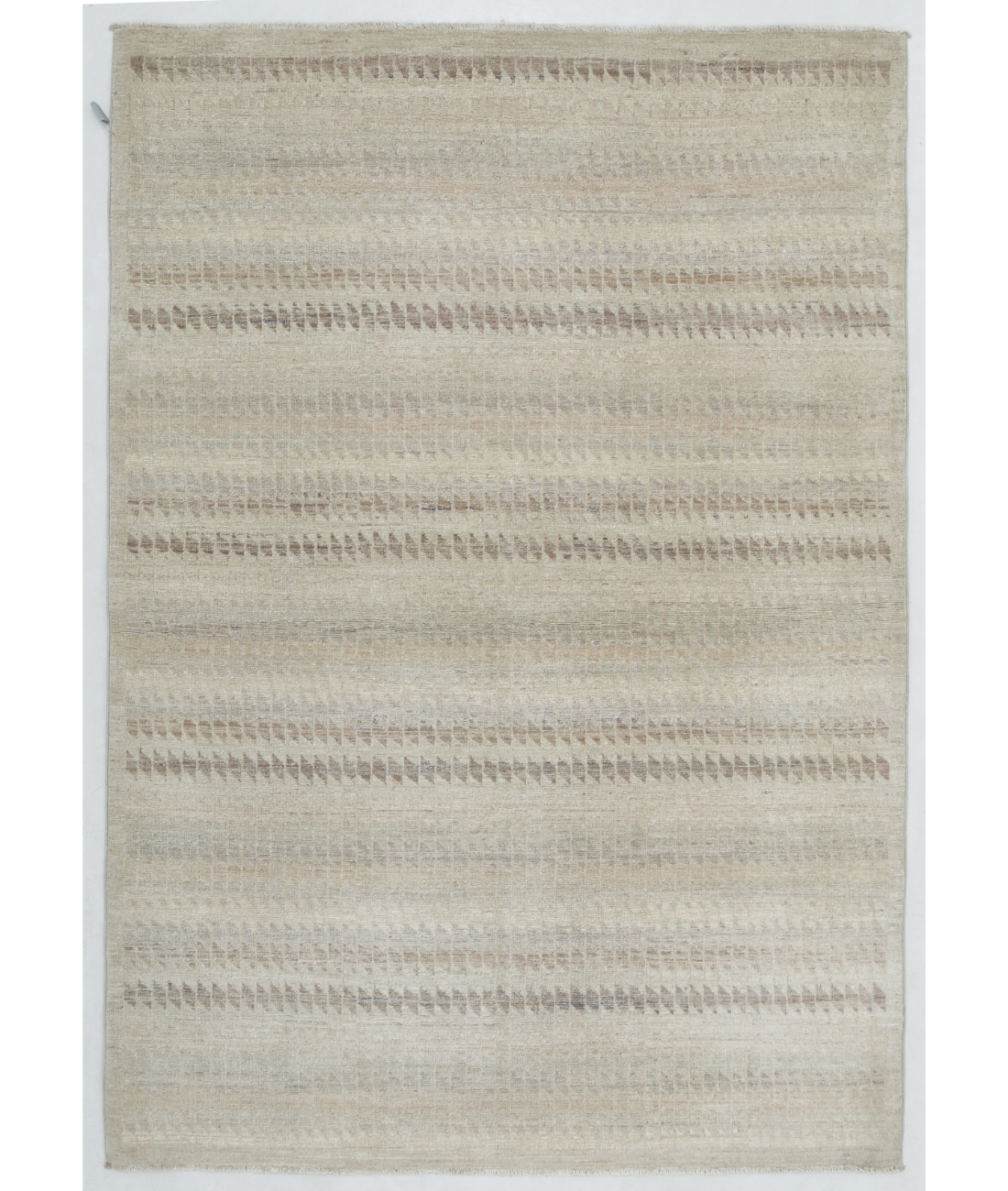 Hand Knotted Artemix Wool Rug  - 4&#39; 0&quot; X 5&#39; 8&quot; 4&#39; 0&quot; X 5&#39; 8&quot; (122 X 173) / Ivory / Brown