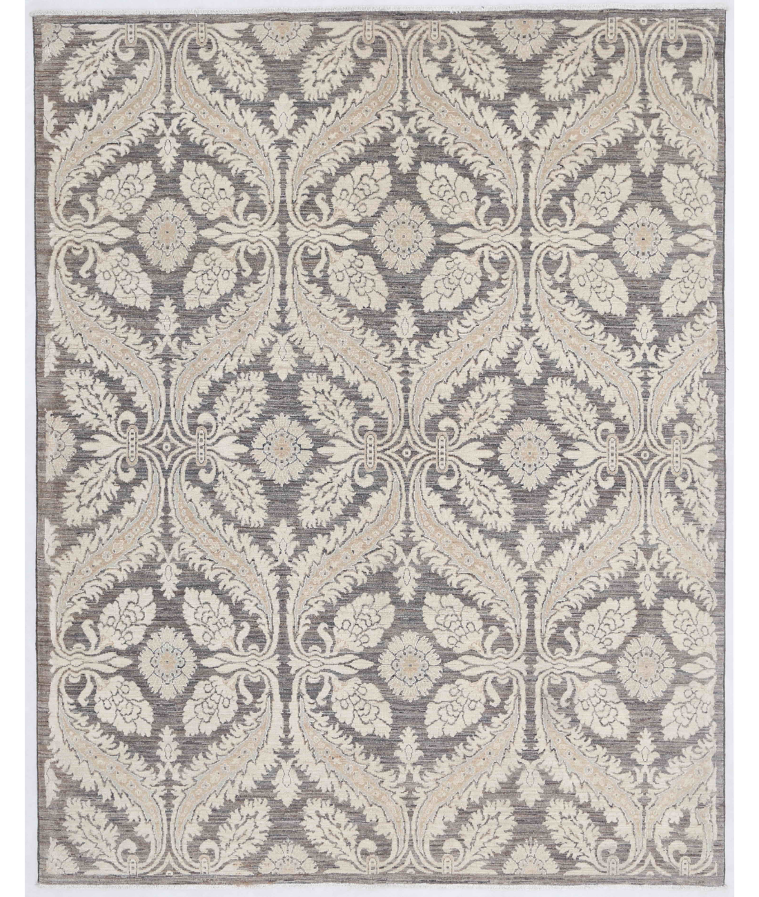 Hand Knotted Artemix Wool Rug  - 6&#39; 6&quot; X 8&#39; 3&quot; 6&#39; 6&quot; X 8&#39; 3&quot; (198 X 251) / Taupe / Ivory