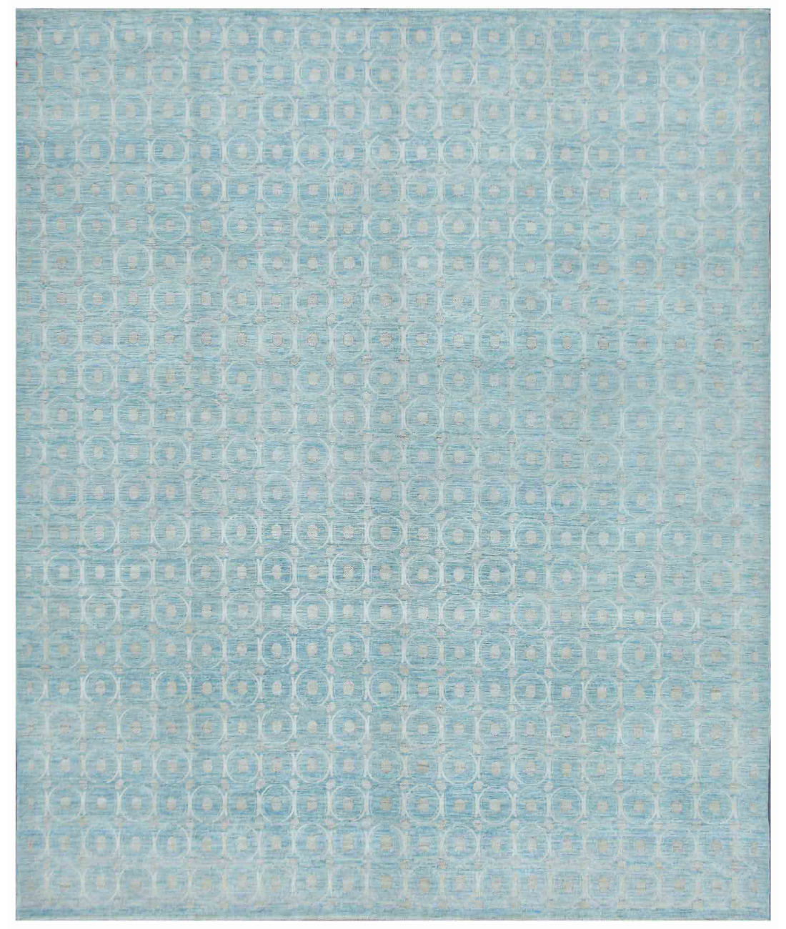 Hand Knotted Artemix Wool &amp; Silk Rug  - 8&#39; 1&quot; X 9&#39; 9&quot; 8&#39; 1&quot; X 9&#39; 9&quot; (246 X 297) / Blue / Ivory