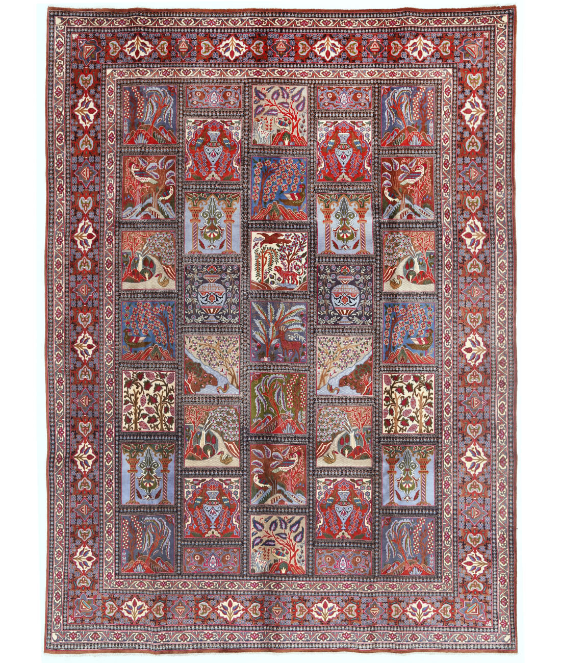 Hand Knotted Bakhtiari Wool Rug  - 9&#39; 6&quot; X 12&#39; 9&quot; 9&#39; 6&quot; X 12&#39; 9&quot; (290 X 389) / Multi / Rust