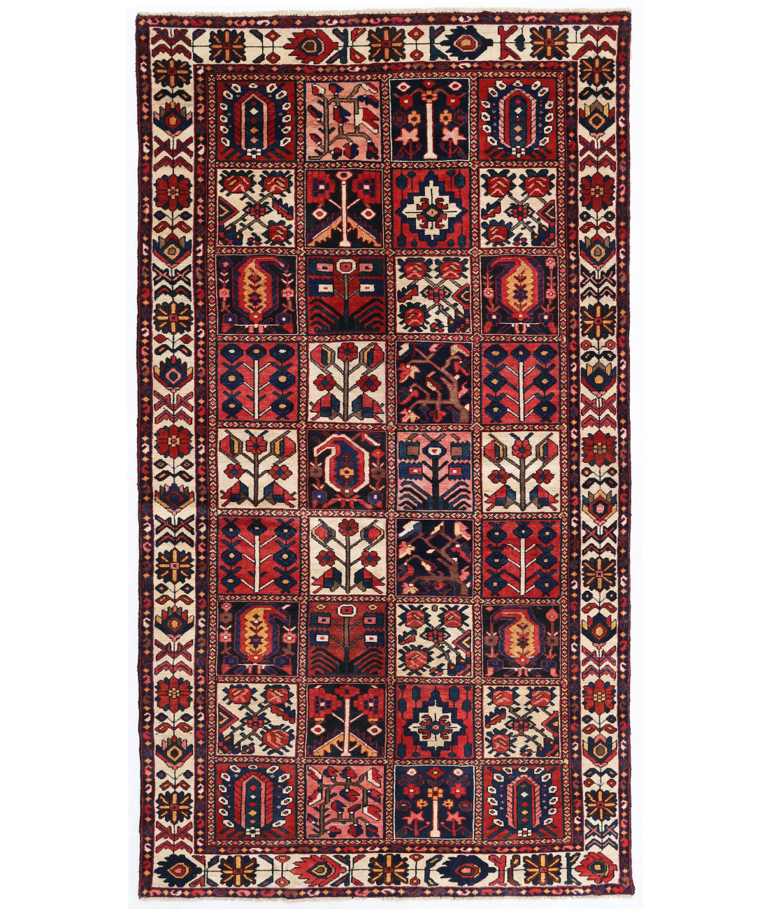 Hand Knotted Bakhtiari Wool Rug  - 5&#39; 2&quot; X 9&#39; 10&quot; 5&#39; 2&quot; X 9&#39; 10&quot; (157 X 300) / Red / Ivory