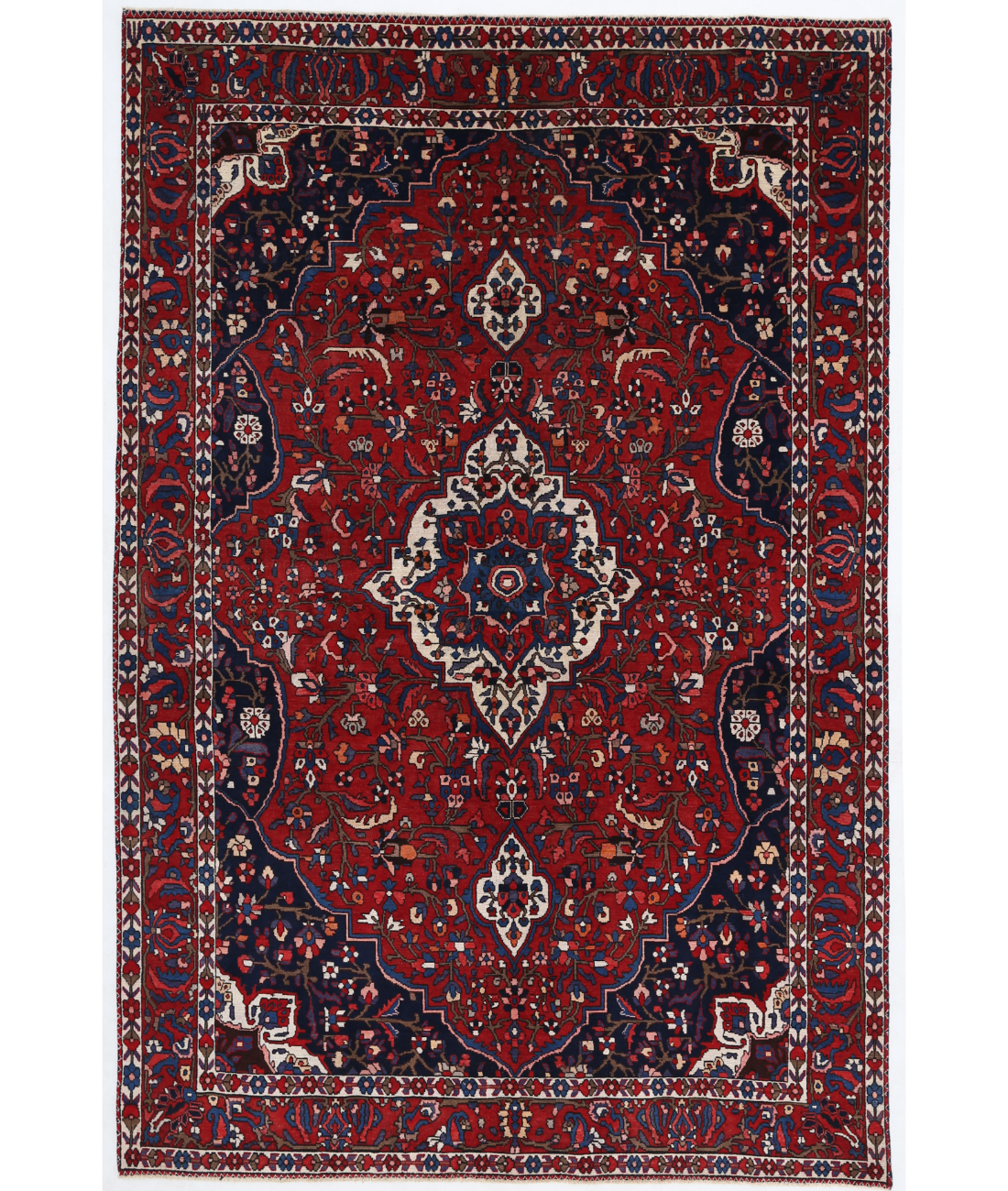 Hand Knotted Bakhtiari Wool Rug  - 6&#39; 10&quot; X 10&#39; 3&quot; 6&#39; 10&quot; X 10&#39; 3&quot; (208 X 312) / Red / Blue