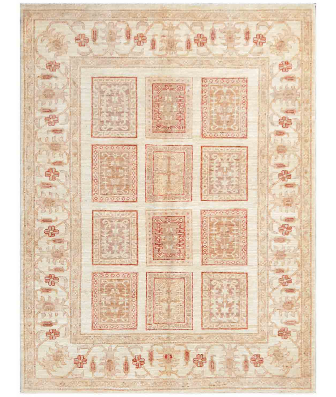 Hand Knotted Bakhtiari Wool Rug  - 4&#39; 11&quot; X 6&#39; 5&quot; 4&#39; 11&quot; X 6&#39; 5&quot; (150 X 196) / Ivory / Beige