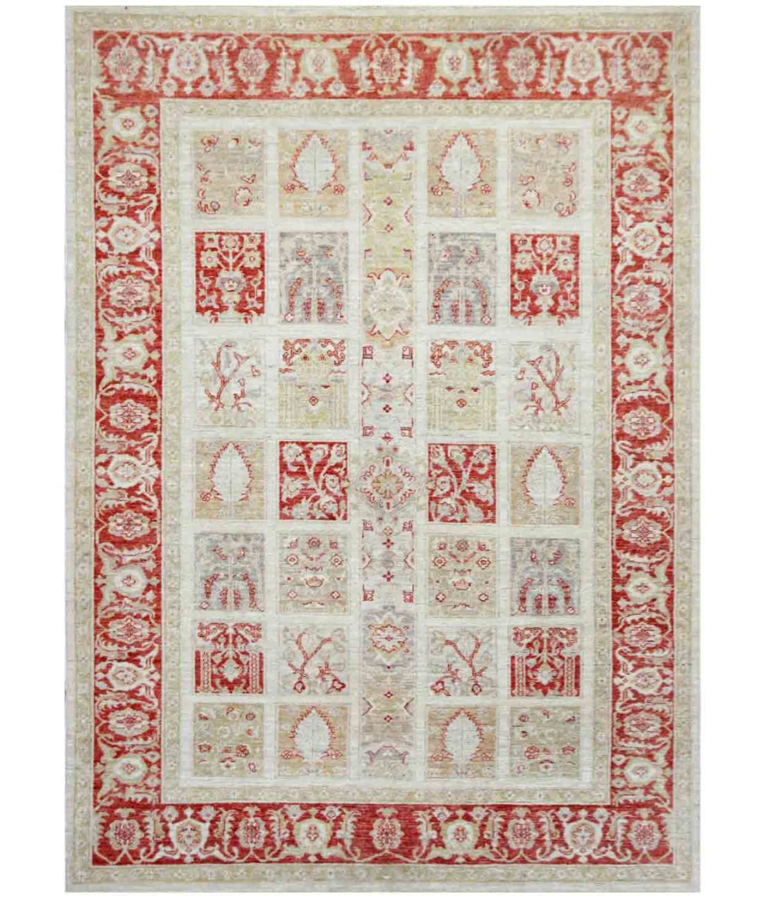 Hand Knotted Bakhtiari Wool Rug  - 5&#39; 6&quot; X 7&#39; 9&quot; 5&#39; 6&quot; X 7&#39; 9&quot; (168 X 236) / Ivory / Red