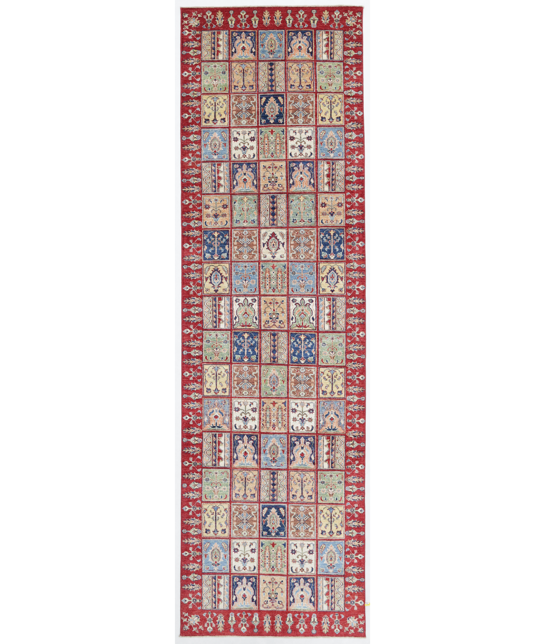 Hand Knotted Bakhtiari Wool Rug  - 4&#39; 1&quot; X 14&#39; 0&quot; 4&#39; 1&quot; X 14&#39; 0&quot; (124 X 427) / Multi / Red