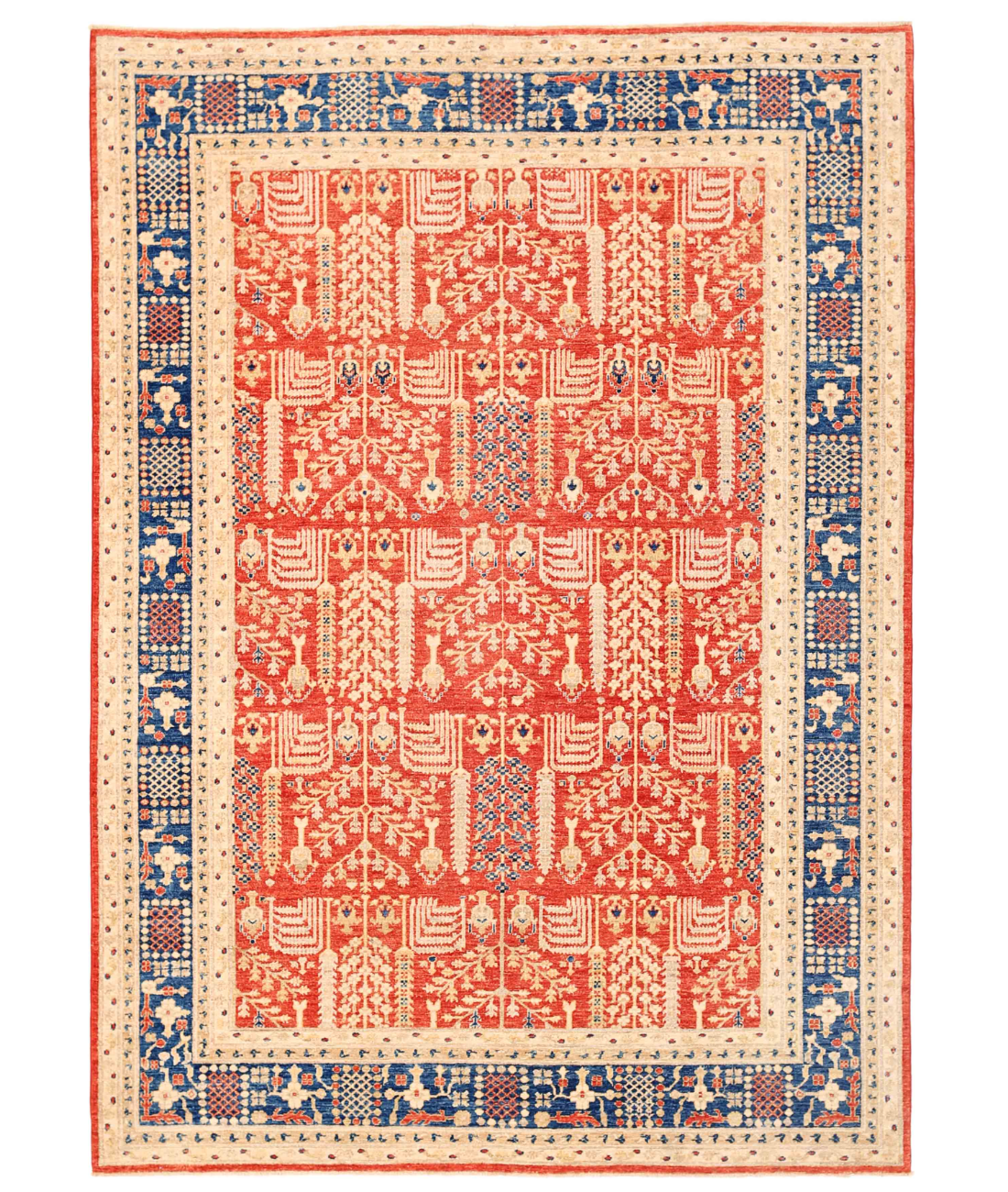 Hand Knotted Bakshaish Wool Rug  - 6&#39; 2&quot; X 8&#39; 10&quot; 6&#39; 2&quot; X 8&#39; 10&quot; (188 X 269) / Red / Blue