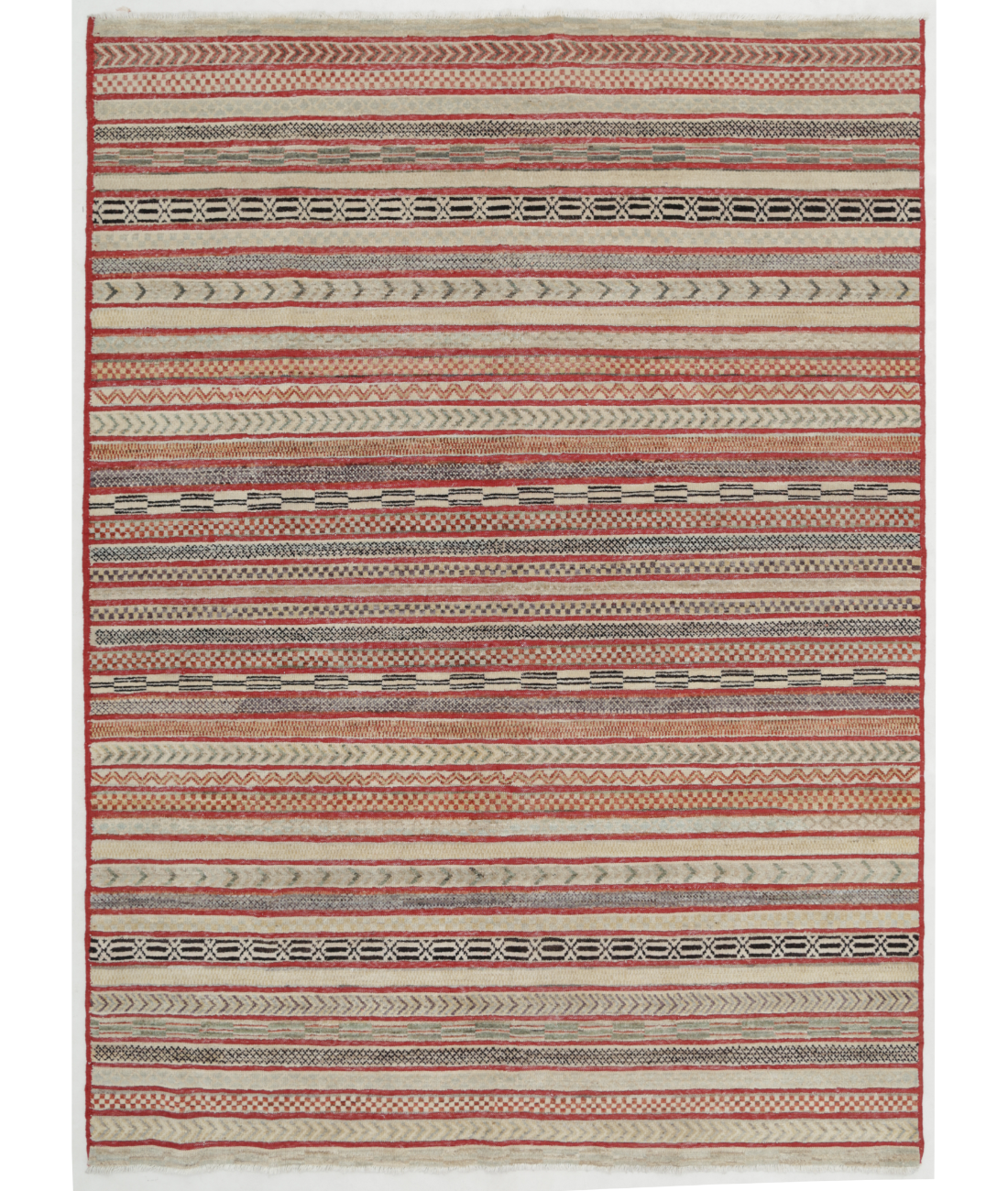 Hand Knotted Berjesta Wool Rug  - 5&#39; 8&quot; X 7&#39; 9&quot; 5&#39; 8&quot; X 7&#39; 9&quot; (173 X 236) / Red / Ivory