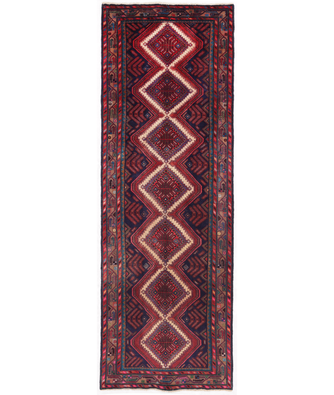 Hand Knotted Bijar Wool Rug  - 3&#39; 1&quot; X 9&#39; 5&quot; 3&#39; 1&quot; X 9&#39; 5&quot; (94 X 287) / Blue / Brown