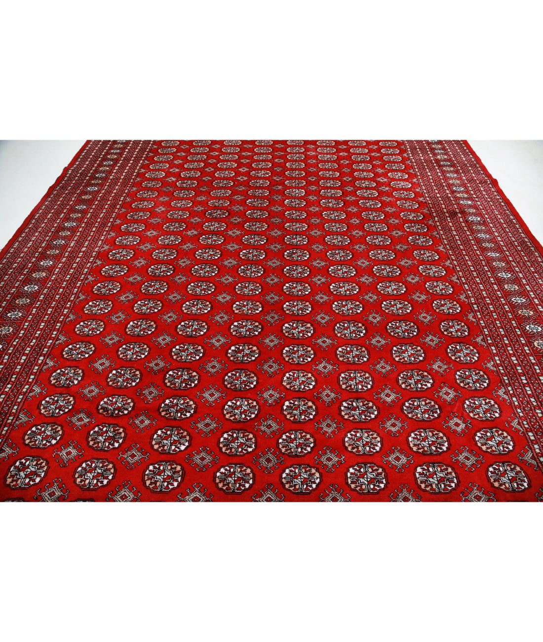 Hand Knotted Tribal Bokhara Wool Rug - 10'1'' x 14'3'' 10'1'' x 14'3'' (303 X 428) / Red / Black