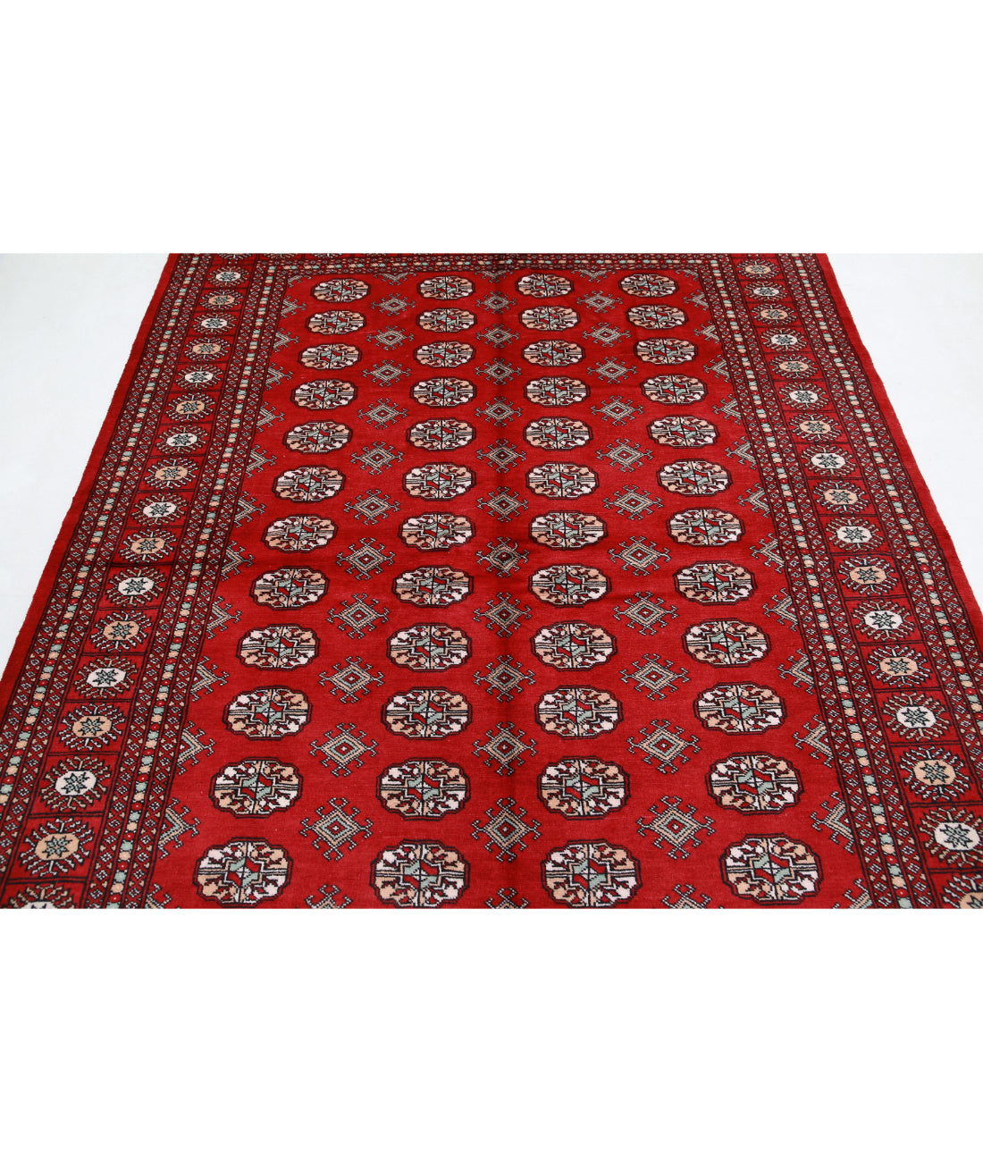 Hand Knotted Tribal Bokhara Wool Rug - 6'2'' x 9'2'' 6'2'' x 9'2'' (185 X 275) / Red / Black