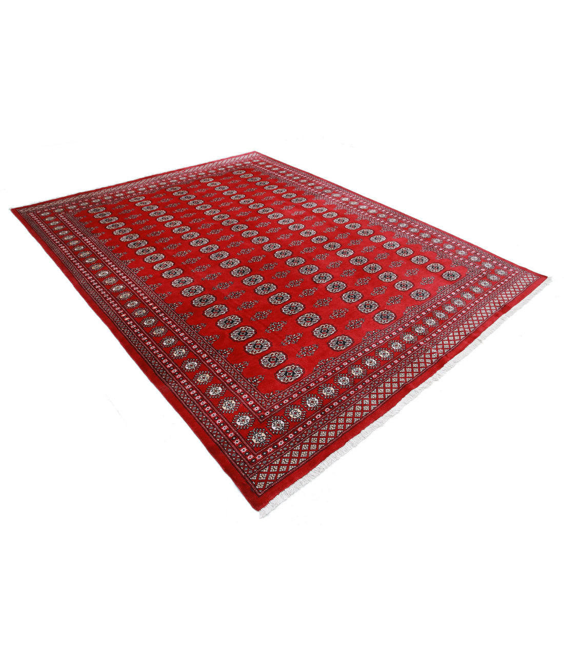 Hand Knotted Tribal Bokhara Wool Rug - 7'10'' x 9'11'' 7'10'' x 9'11'' (235 X 298) / Red / Beige