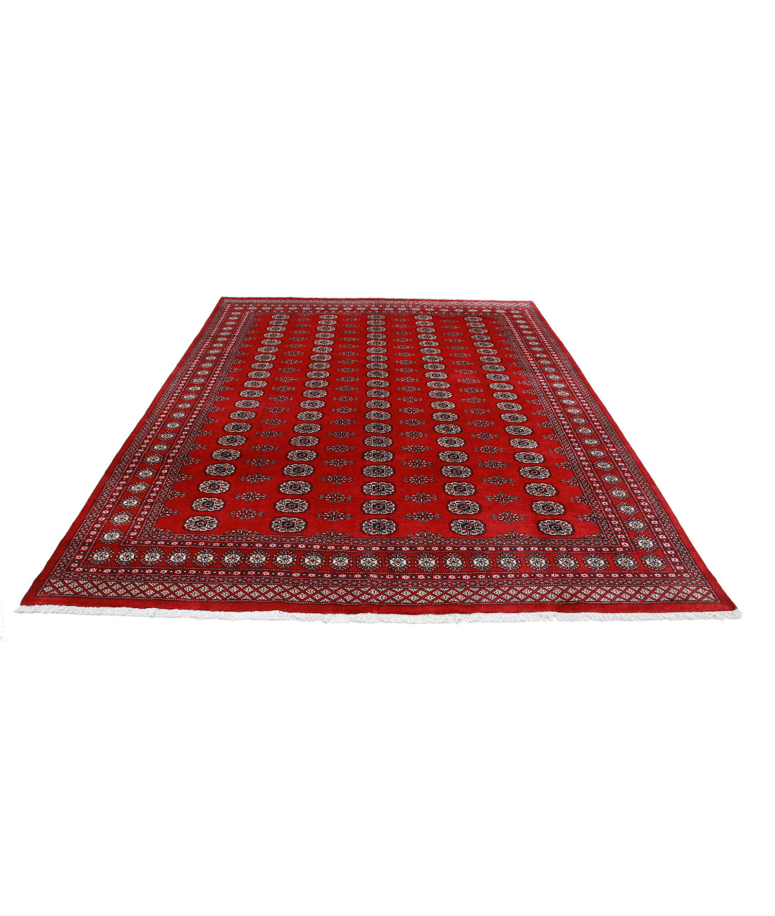 Hand Knotted Tribal Bokhara Wool Rug - 7'10'' x 9'11'' 7'10'' x 9'11'' (235 X 298) / Red / Beige