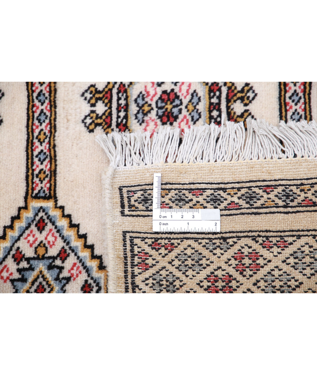 Hand Knotted Tribal Bokhara Wool Rug - 6'6'' x 10'0'' 6'6'' x 10'0'' (195 X 300) / Ivory / Black