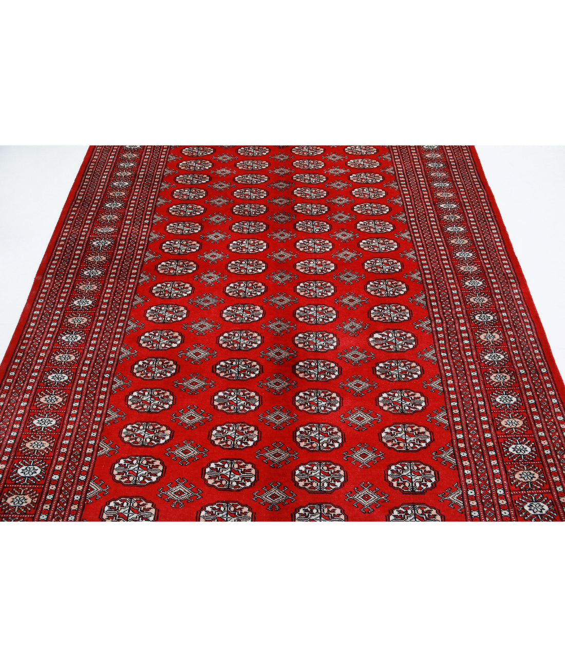 Hand Knotted Tribal Bokhara Wool Rug - 5'10'' x 8'6'' 5'10'' x 8'6'' (175 X 255) / Red / Black