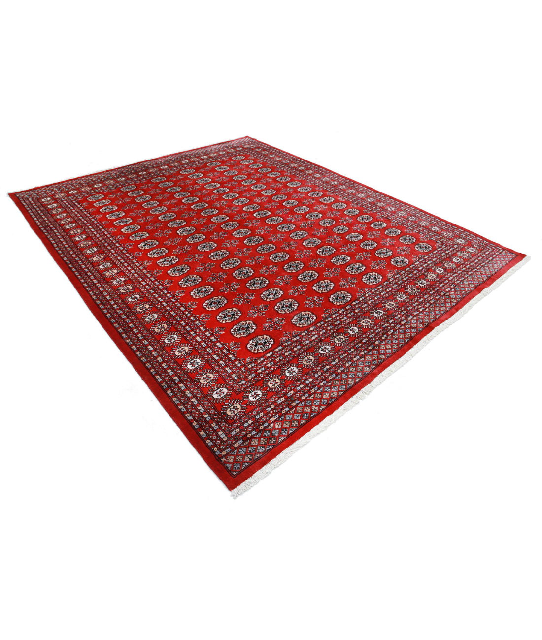 Hand Knotted Tribal Bokhara Wool Rug - 8'1'' x 9'9'' 8'1'' x 9'9'' (243 X 293) / Red / Beige