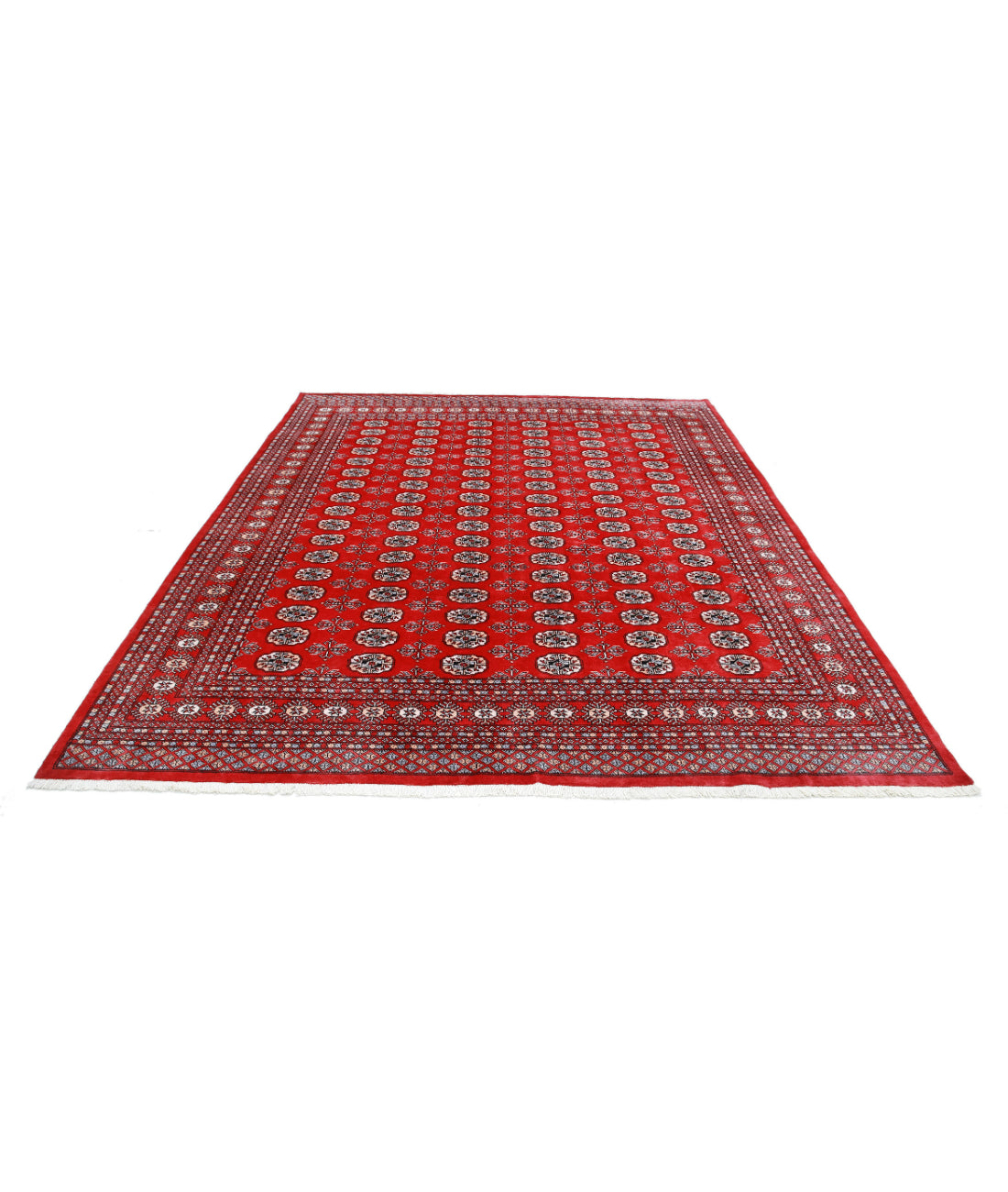 Hand Knotted Tribal Bokhara Wool Rug - 8'1'' x 9'9'' 8'1'' x 9'9'' (243 X 293) / Red / Beige